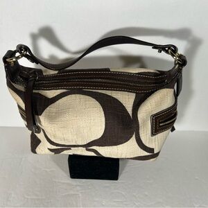 Coach vintage patchwork y2k mini canvas  handbag hobo  leather/canvas.